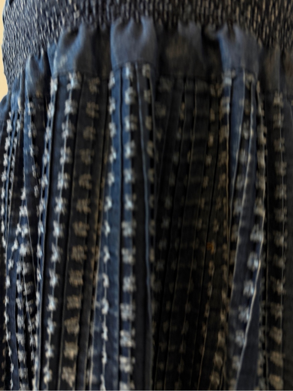 Tantrums Navy Blue Smocked Maxi Skirt with Tassel - Picture 10 of 12